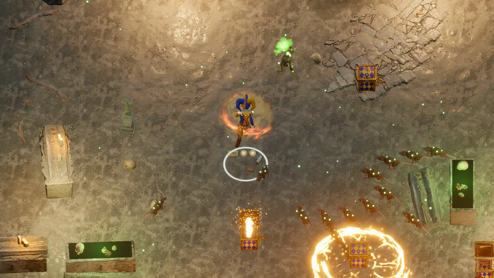 The Jester holding the line in the crypt